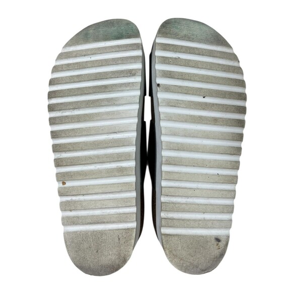 Saint + Sofia Platform 2 Strap Sandals  US 7  Pewter Metallic Leather  Casual - Picture 10 of 10